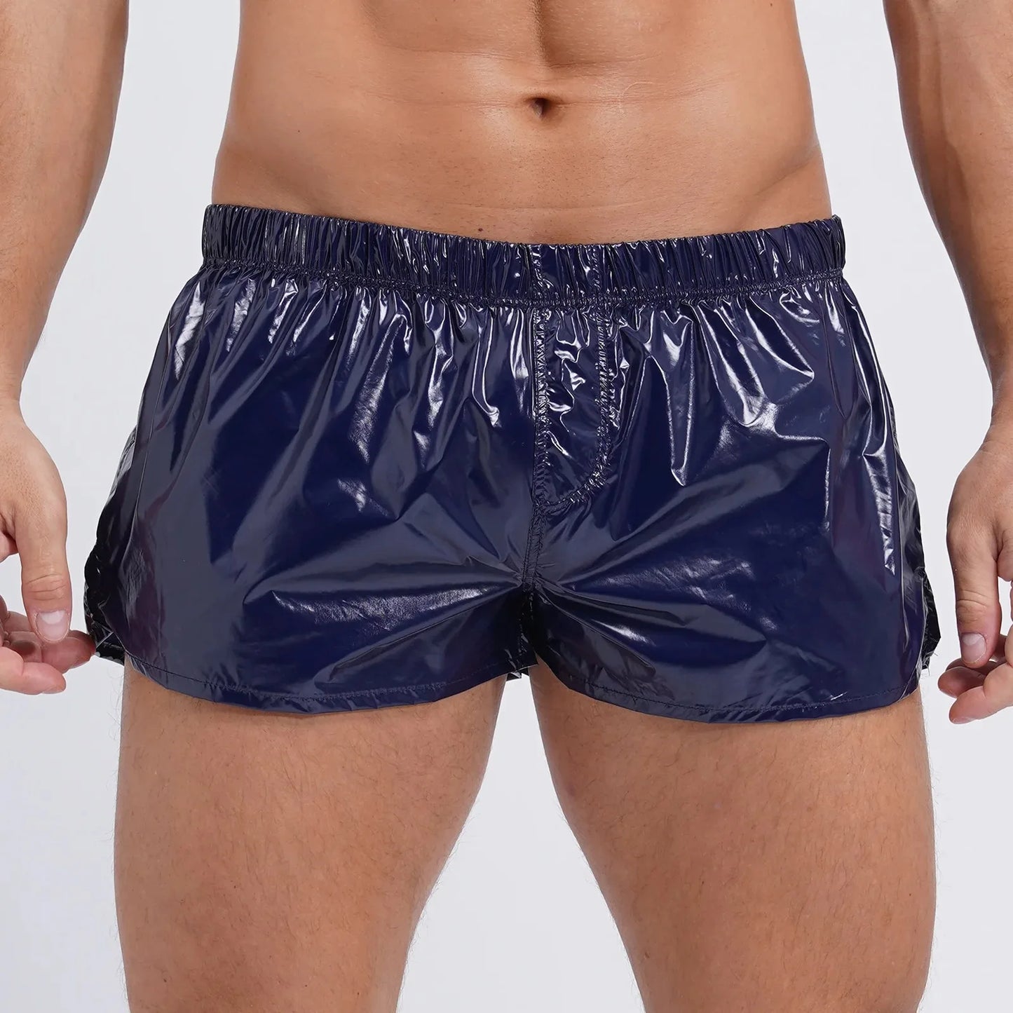 Pantaloneta Hombre Brillante Slim Fit | Bañador Low Rise con Abertura Lateral