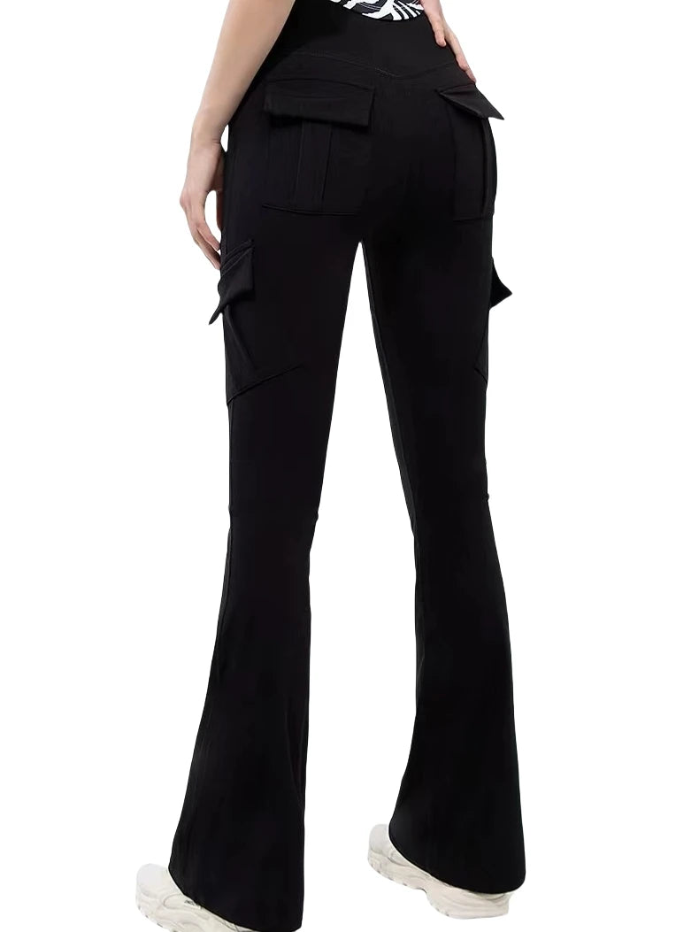 Leggings Yoga Mujer Pierna Ancha | Pantalones Deportivos Compresión con Bolsillos Estilo Naked Feeling