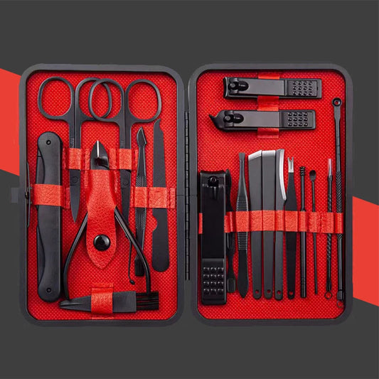 Set Profesional de Cortauñas 7-24 Piezas | Kit de Manicura y Pedicura de Alta Precisión para Hombres y Mujeres