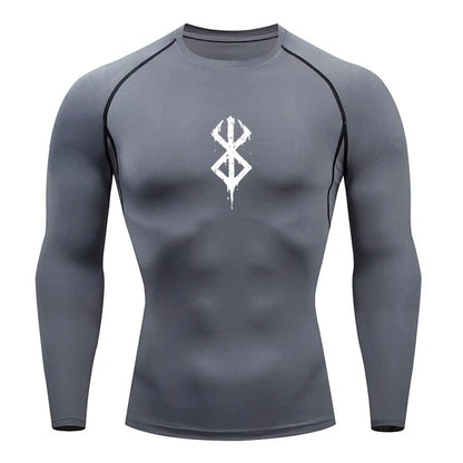 Camiseta Compresiva Anime Berserk Guts para Hombre – Gym, Running y Fitness, Manga Corta, Transpirable y Secado Rápido