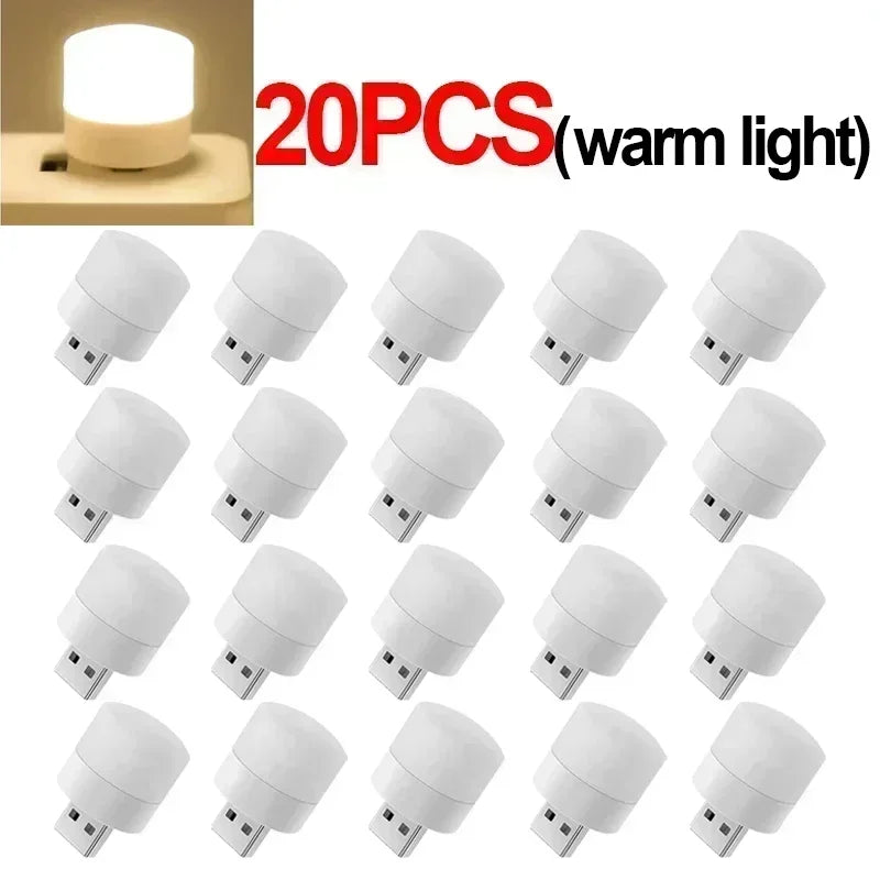 Mini Luz LED USB Portátil – Lámpara de Noche, Lectura y Decoración, Luz Cálida Protectora para Ojos
