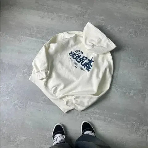 Sudadera Oversize Unisex Estilo Y2K Harajuku Hip Hop con Estampado Gótico
