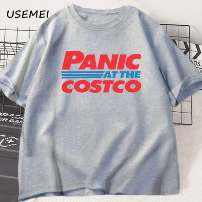 Panic At The Costco Graphic T-shirts Costco Lovers Tee men fashion Oversized cotton t shirt Streetwear Tshirt Men's Clothing Tee