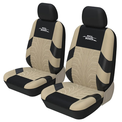 Juego de 2 Fundas de Asiento Universales AUTOYOUTH | Cubreasientos con Diseño de Huella de Neumático