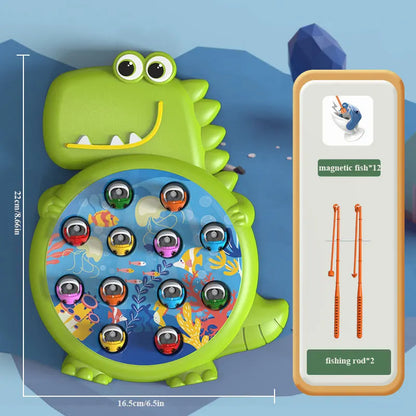 Juguete de Pesca Magnética Dinosaurio – Juego Educativo Montessori con Caña para Niños y Bebés