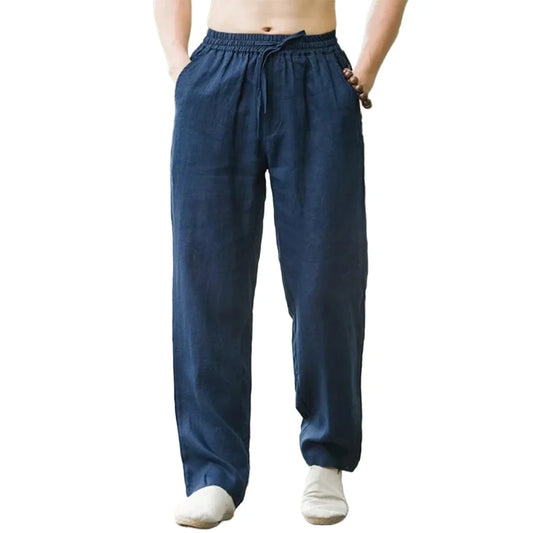 Pantalones Jogger de Playa para Hombre – Streetwear, Algodón y Lino, Casual, Vacaciones Hawaianas, Sueltos, Verano Largo