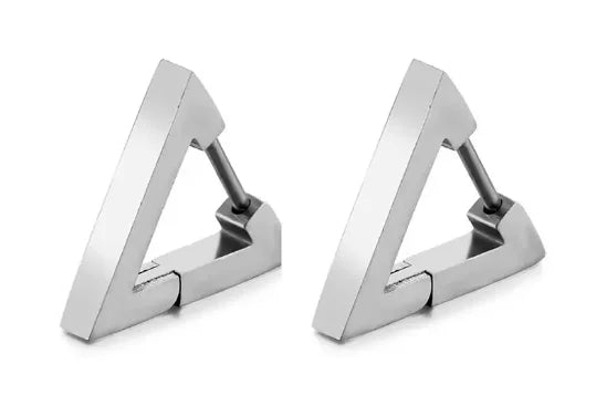 Aretes Punk Triangulares – Acero Inoxidable Hipoalergénico Unisex, Estilo Moderno y Duradero
