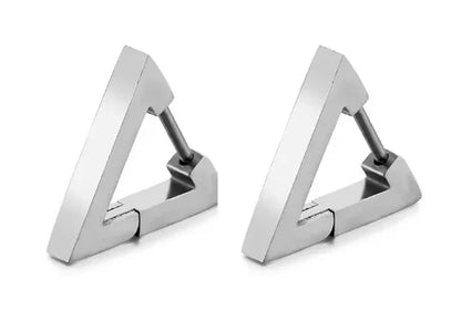 Aretes Punk Triangulares – Acero Inoxidable Hipoalergénico Unisex, Estilo Moderno y Duradero