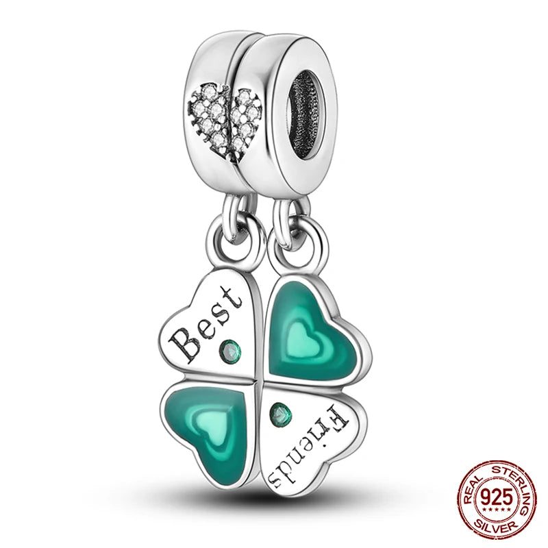 100% 925 Sterling Silver Creative Blue Luminous Firefly Charms Pendants Fit Qikaola 925 Original Bracelets DIY Birthday Jewelry