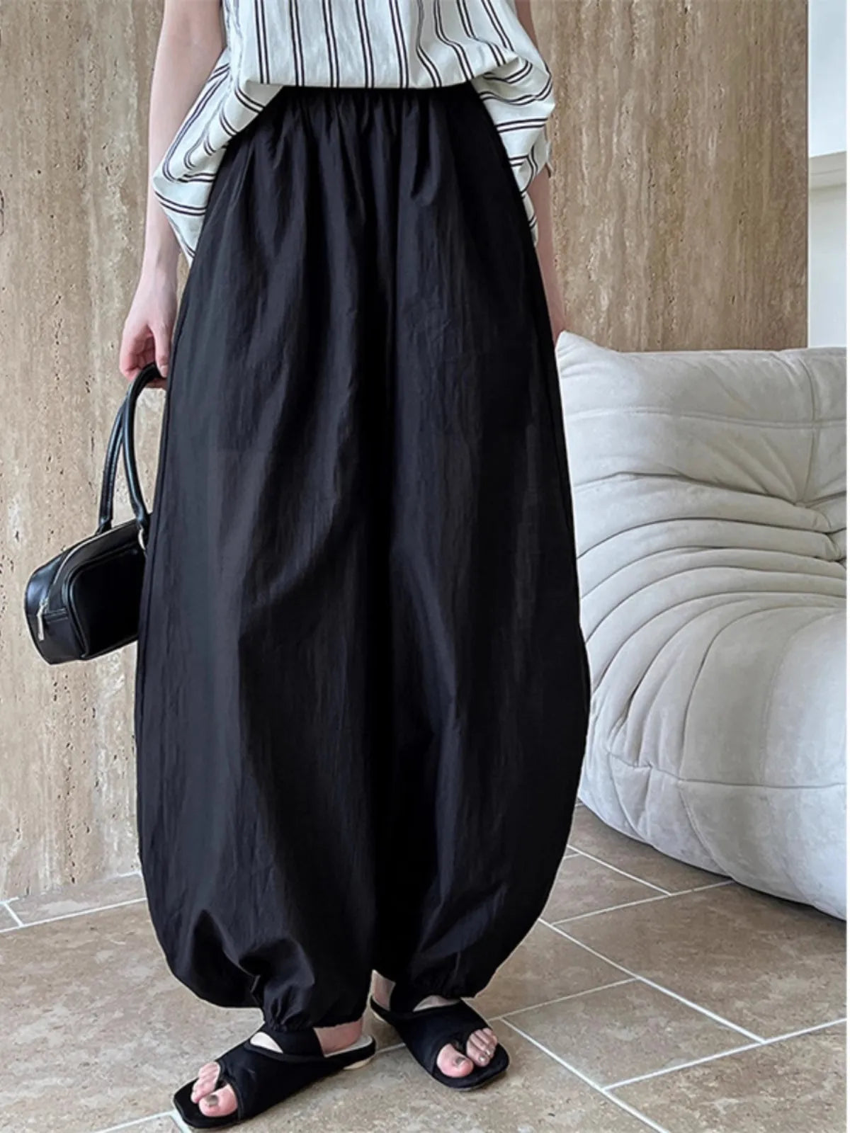 Pantalón Oversize Mujer Minimalista | Bloomers Pierna Ancha Hip Hop Verano 2025