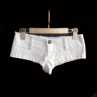 Shorts Vaqueros Mujer Sexy | Micro Mini Denim Cintura Baja con Flecos Clubwear Vintage