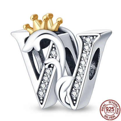 Charm letra A-Z en plata 925 – Abalorio inicial alfabeto para pulseras o collares tipo Pandora, joyería personalizada mujer