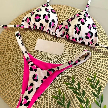 Bikini Mujer Leopardo Sexy | Traje de Baño Tanga Swimwear Playa Verano