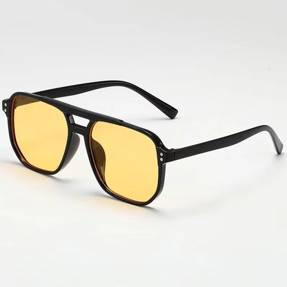 Gafas de Sol Vintage Unisex | Estilo Cuadrado, Lente Negra, Protección UV400