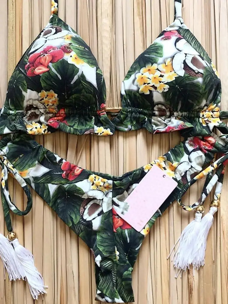 RUOTONGSEPT Bikini Estampado Mujer 2022 | Bandage Brasileño 2 Piezas
