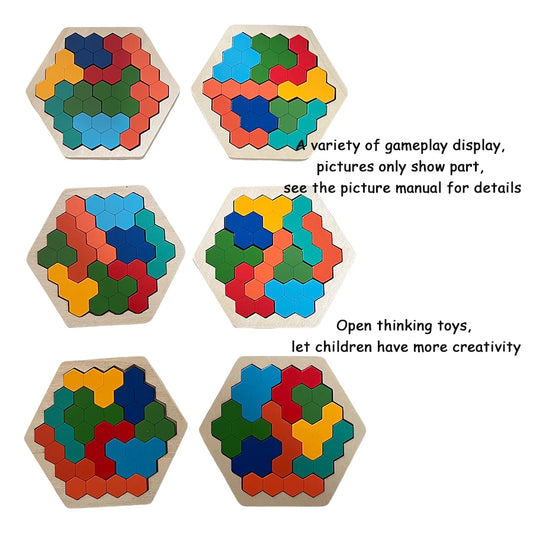 Rompecabezas Tangram de Madera – Juguete Educativo Montessori para Niños, Puzzle DIY de Aprendizaje y Entrenamiento Cognitivo