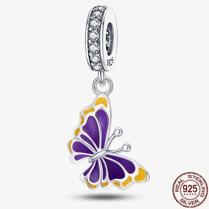 Charm camaleón y luciérnaga que brilla en la oscuridad – Plata 925 para pulsera tipo Pandora, joyería DIY única