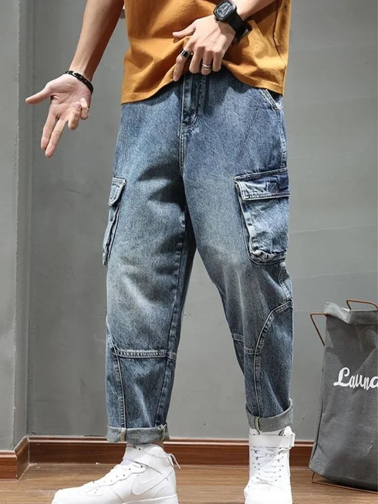 Jeans Stacked Oversize Hombre | Pantalón Vaquero Tallas Grandes Estilo Y2K Grunge Harajuku 2025