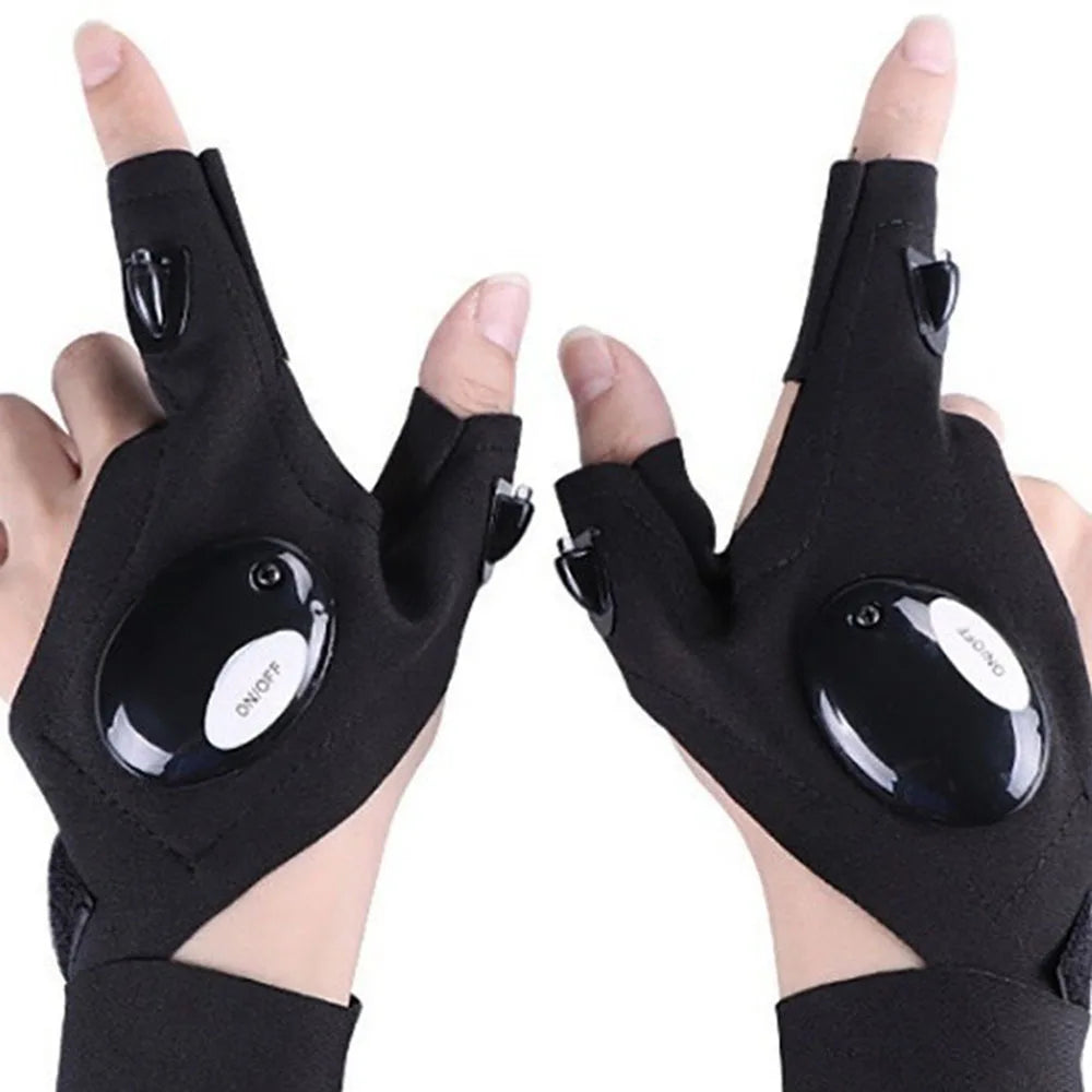 Cycling Gloves With Lights Gloves for Fishing Equipment Accessories Glove With Led Fingerless Light Fingers Mittens Apparel