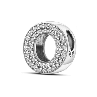 Charm letra alfabeto A-Z con circonias rosas en plata 925 – Abalorio elegante para pulseras tipo Pandora, joyería DIY personalizada