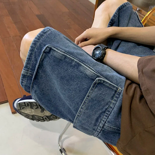 Shorts Vaqueros Hombre Verano Oversize | Denim Cargo Streetwear Vintage Coreano Harajuku Hip Hop
