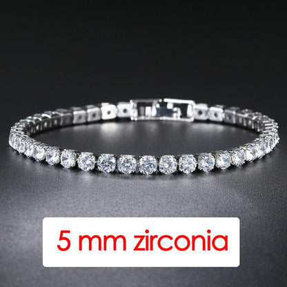 Pulsera Hiphop Tennis para Hombre – Cadena de Cristal Iced Out con Circonia 3/4/5mm