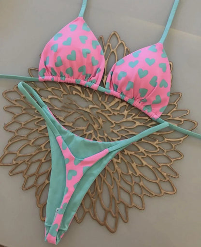 Bikini Sexy Mujer 2025 | Halter Lace-Up Y2K Playa y Piscina