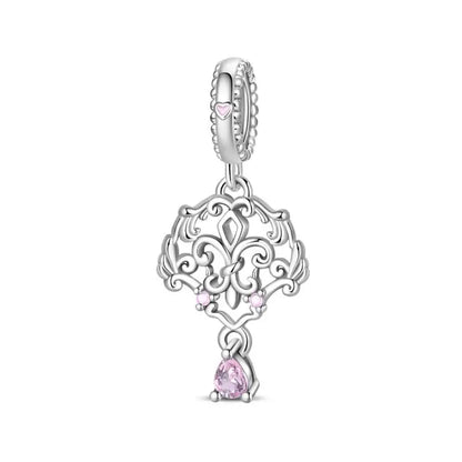 Charm Espejo Mágico Princesa Ángel Rosa en Plata 925 – Beads Compatibles Pandora Mujer Joyería DIY