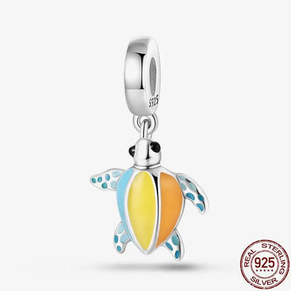 Charm camaleón y luciérnaga que brilla en la oscuridad – Plata 925 para pulsera tipo Pandora, joyería DIY única
