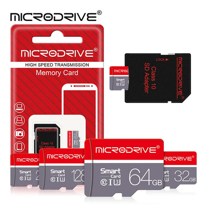 Tarjeta de Memoria Micro SD Mini TF Alta Velocidad Clase 10 – 4GB, 8GB, 16GB, 32GB, 64GB, 128GB, 256GB + Adaptador SD