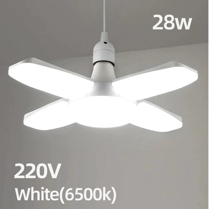 Bombilla LED Plegable en Forma de Ventilador E27 – 28W, 220V/85-265V, Luz Blanca Fría o Cálida, 50.000h de Vida Útil