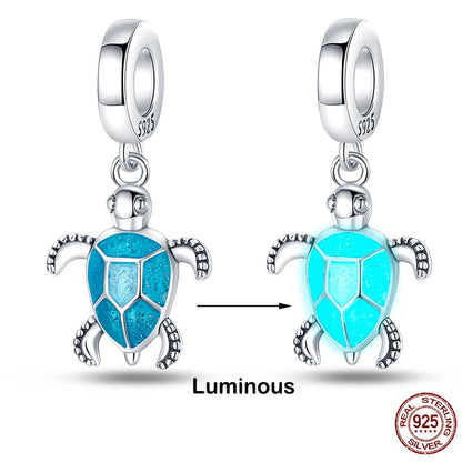 925 Sterling Silver Chameleon Luminous Firefly Butterfly Charms Beads Fit Qikaola 925 Original Bracelets Fine DIY Jewelry Making