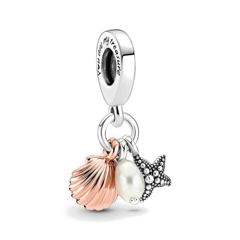Charm pulpo azul en plata 925 – Colgante con cuentas, compatible Pandora, pulsera DIY mujer