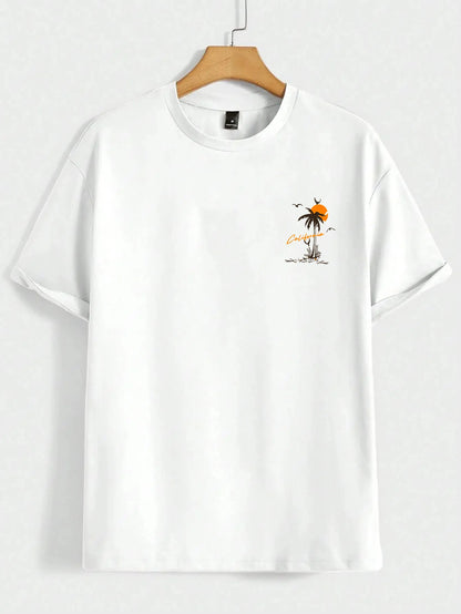 Camiseta Hombre 2025 | “Off Again Adventure” Estilo Verano Casual Oversize