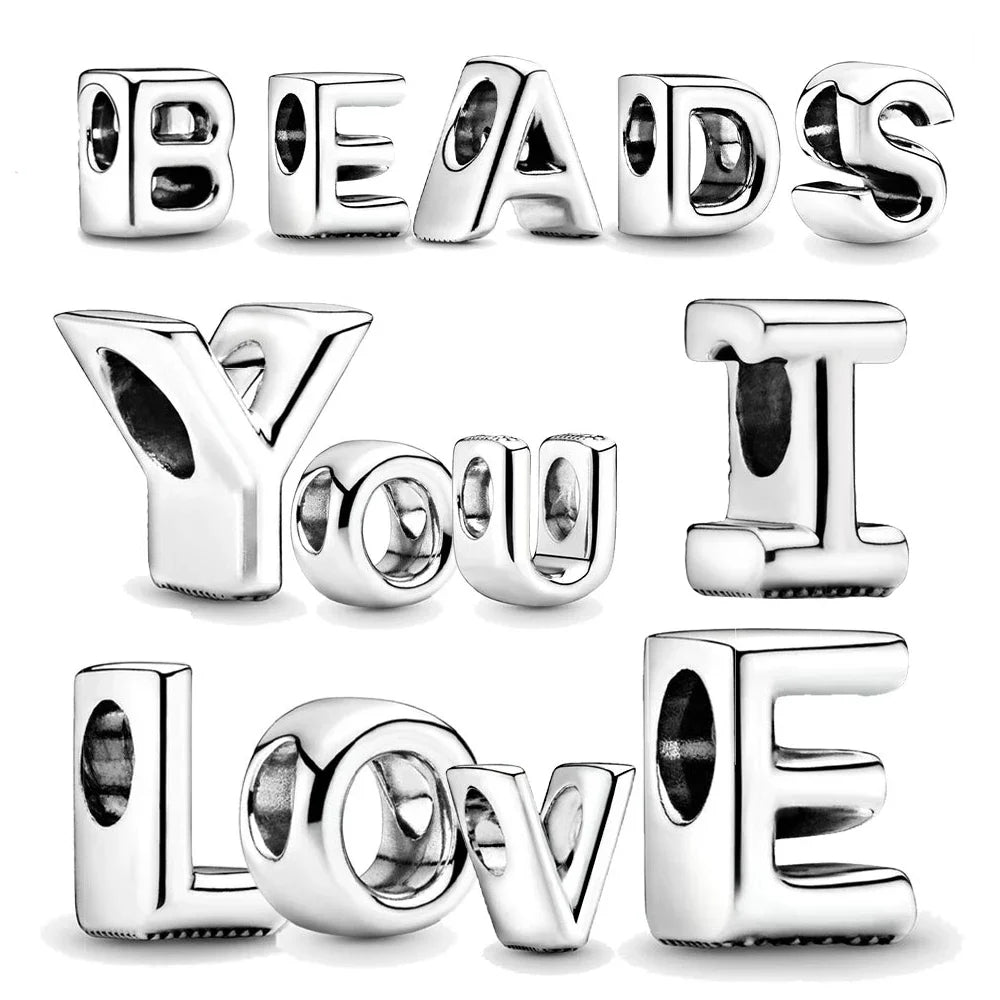 Beads Letras A-Z en Plata – Abalorios de Colores para Pulseras Originales DIY
