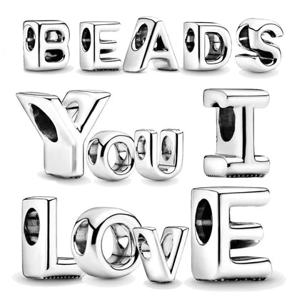 Beads Letras A-Z en Plata – Abalorios de Colores para Pulseras Originales DIY
