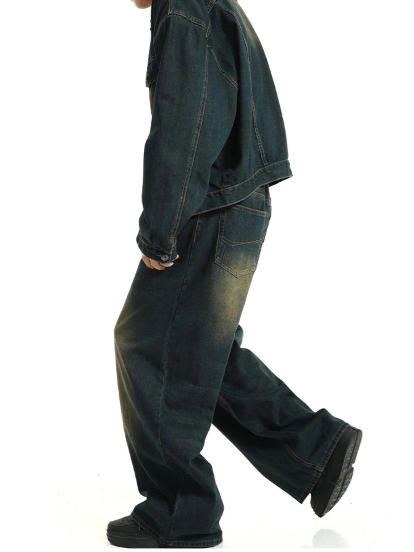 Jeans Baggy Verdes Oversize Hombre | Pantalones Barrel Y2K Retro Ajustables Streetwear Skater Hip Hop REDDACHiC
