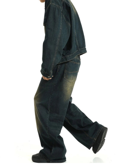 Jeans Baggy Verdes Oversize Hombre | Pantalones Barrel Y2K Retro Ajustables Streetwear Skater Hip Hop REDDACHiC