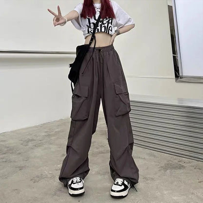 Pantalones Jogger Mujer Y2K 2024 | Pantalón Oversize Low Waist con Cordón y Pierna Ancha Streetwear