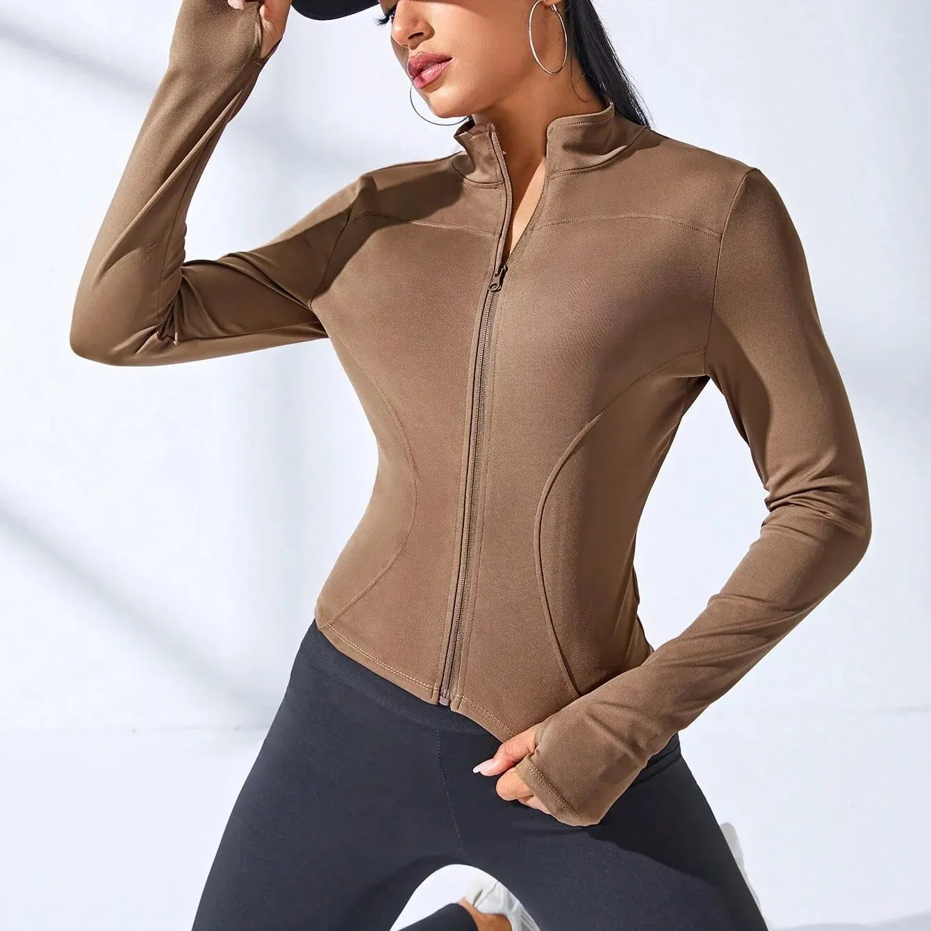 Chaqueta Deportiva Mujer 2024 | Corta con Cremallera Slim Fit Yoga y Fitness
