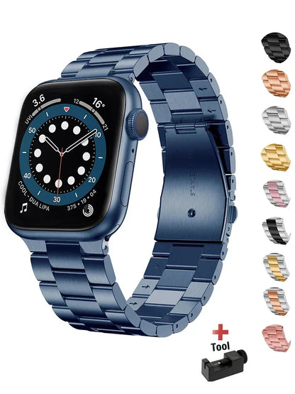 Correa de Acero Inoxidable para Apple Watch | Pulsera Metálica Ajustable 38/40/41mm - 42/44/45mm - Ultra 49mm | Compatible con Series SE/3/4/5/6/7/8