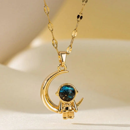 Collar Y2K Cielo Estrellado con Luna y Estrella | Cadena de Acero Inoxidable de Lujo | Collar Versátil de Moda Mujer