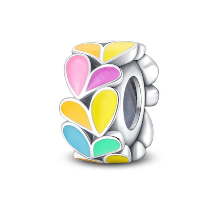 Charm de Plata 925 con Mariposa y Dragón – Abalorio Colorido con Zirconia Arcoíris para Pulseras DIY