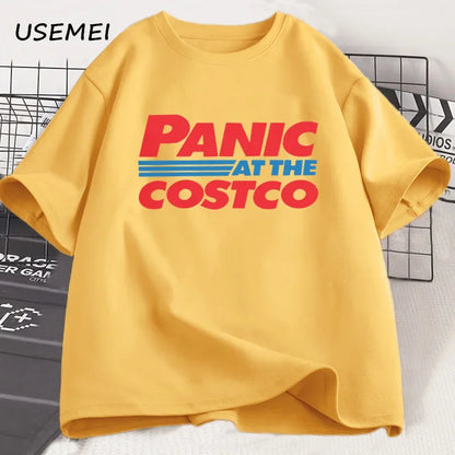 Panic At The Costco Graphic T-shirts Costco Lovers Tee men fashion Oversized cotton t shirt Streetwear Tshirt Men's Clothing Tee