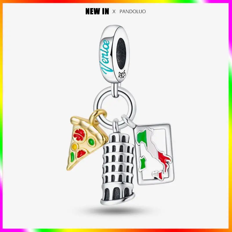 Charm Torre Eiffel plata 925 – Colgante de edificio emblemático para pulsera tipo Pandora mujer