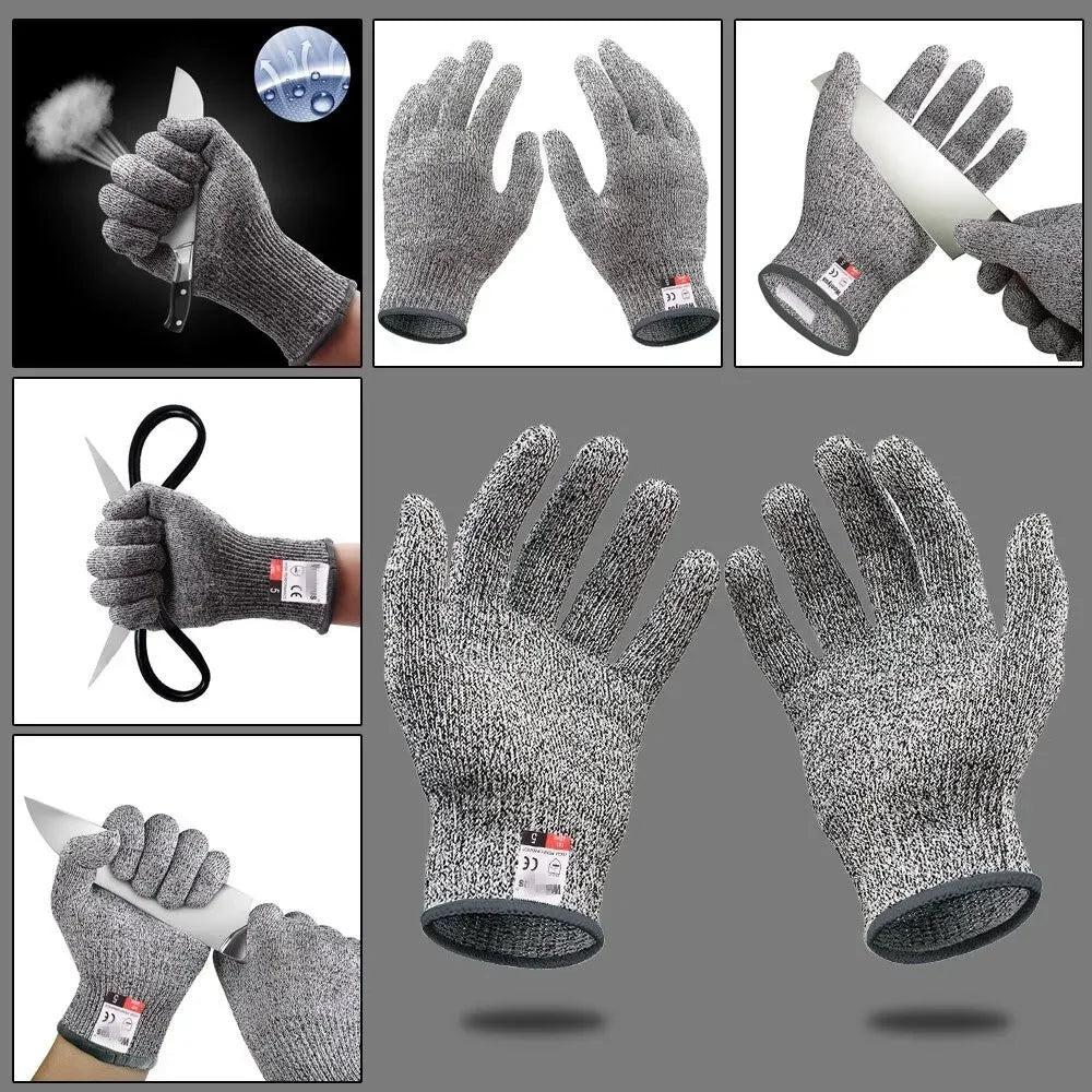 Guantes de Cocina Anticorte Nivel 5 – Guantes de Seguridad HPPE Resistentes a Cortes y Arañazos para Vidrio, Jardinería y Uso Doméstico