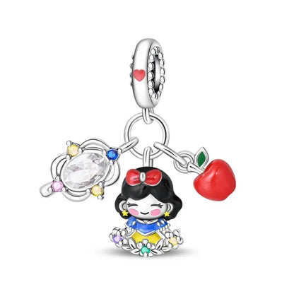Charm Espejo Mágico Princesa Ángel Rosa en Plata 925 – Beads Compatibles Pandora Mujer Joyería DIY