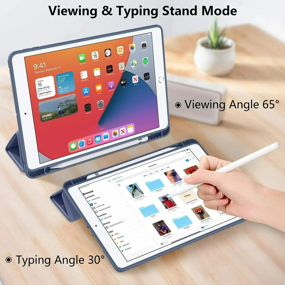 Funda para iPad con Soporte y Porta Lápiz – Compatible con iPad Air, Pro, Mini y 6ª a 10ª Generación
