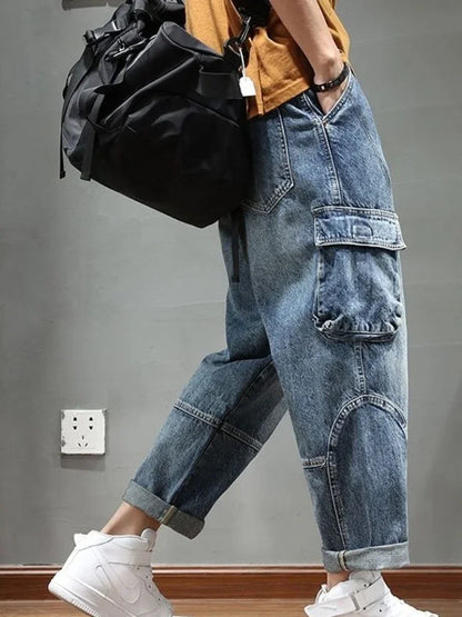 Jeans Stacked Oversize Hombre | Pantalón Vaquero Tallas Grandes Estilo Y2K Grunge Harajuku 2025