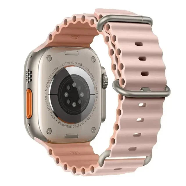 Correa Ocean Band Compatible con Apple Watch | Pulsera Deportiva Ajustable 49mm 45mm 44mm 41mm 40mm Series SE 3 6 7 8 9 10 Ultra